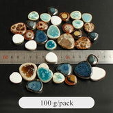 100g Ceramic Mosaic Tiles for Craft Irregular Drop Shape Mosaic  Pieces Blue and White Porcelain Tile DIY Hobby Wall Home Decor